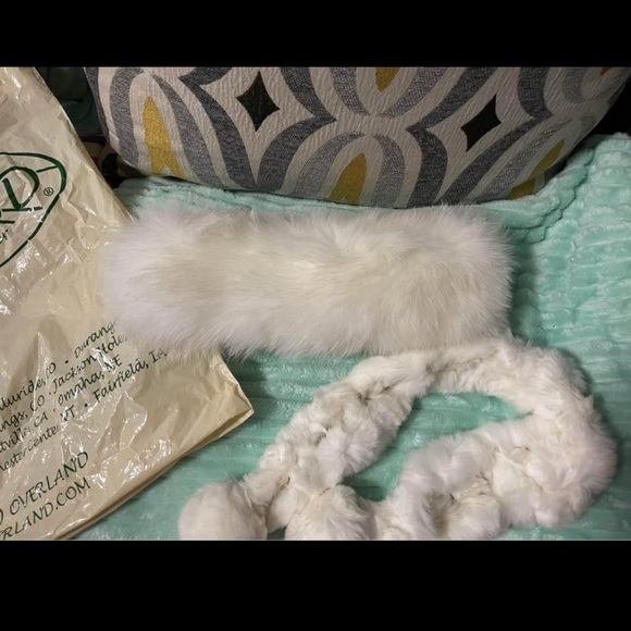 Elegant White FOX Headband & RABBIT Scarf - Picture 1 of 9